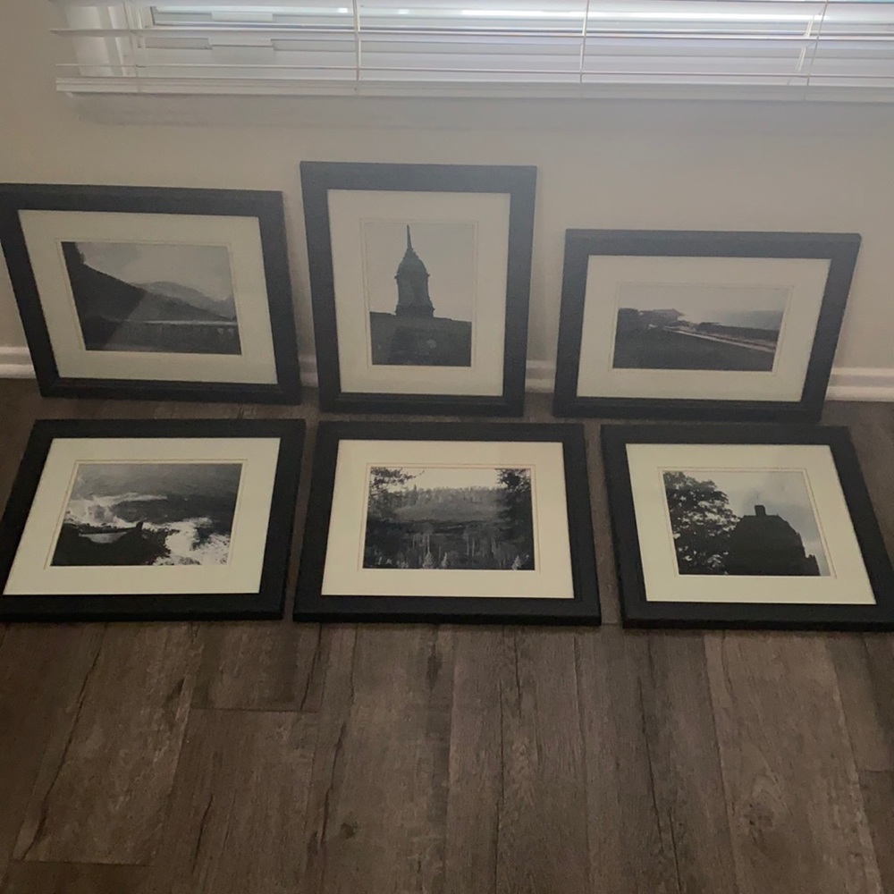 6 gently used black frames